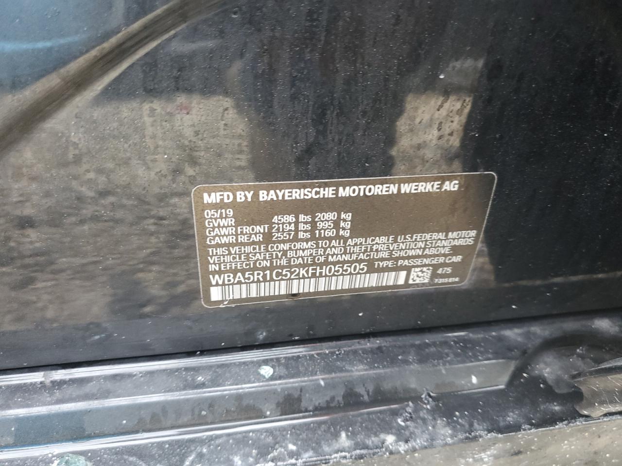 WBA5R1C52KFH05505 - 2019 Bmw 330i