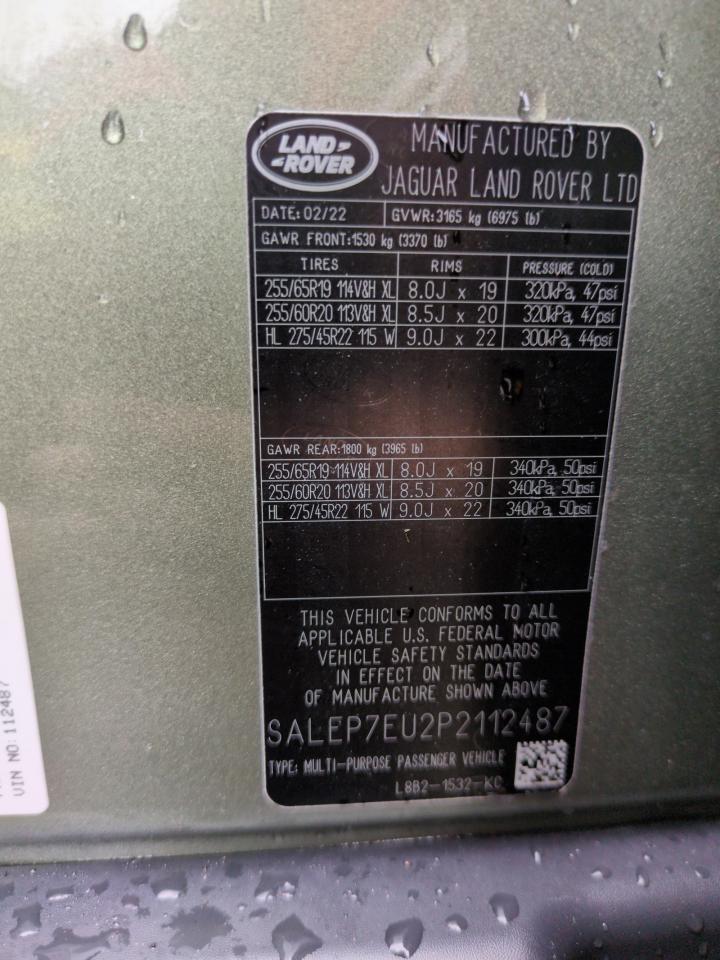 SALEP7EU2P2112487 - 2023 Land rover Defender