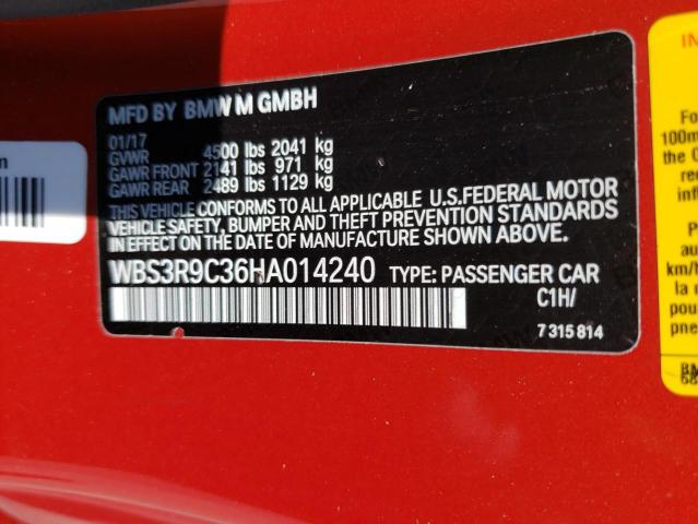 WBS3R9C36HA014240 - 2017 Bmw M4
