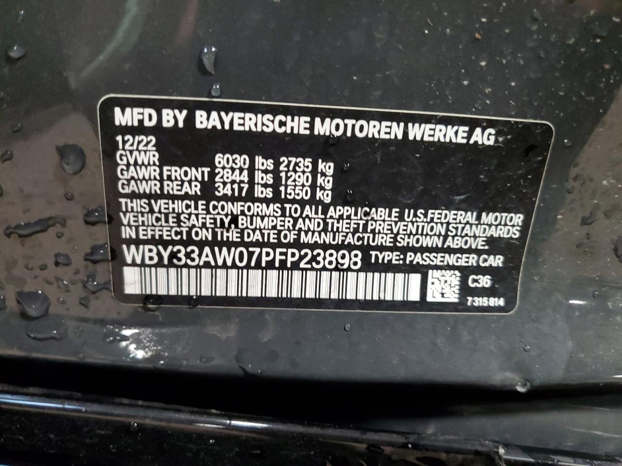 WBY33AW07PFP23898 - 2023 Bmw i4 m50